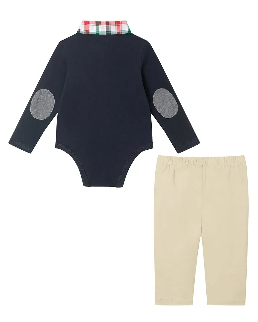 Andy & Evan Holiday Polo Bodysuit & Pant Set