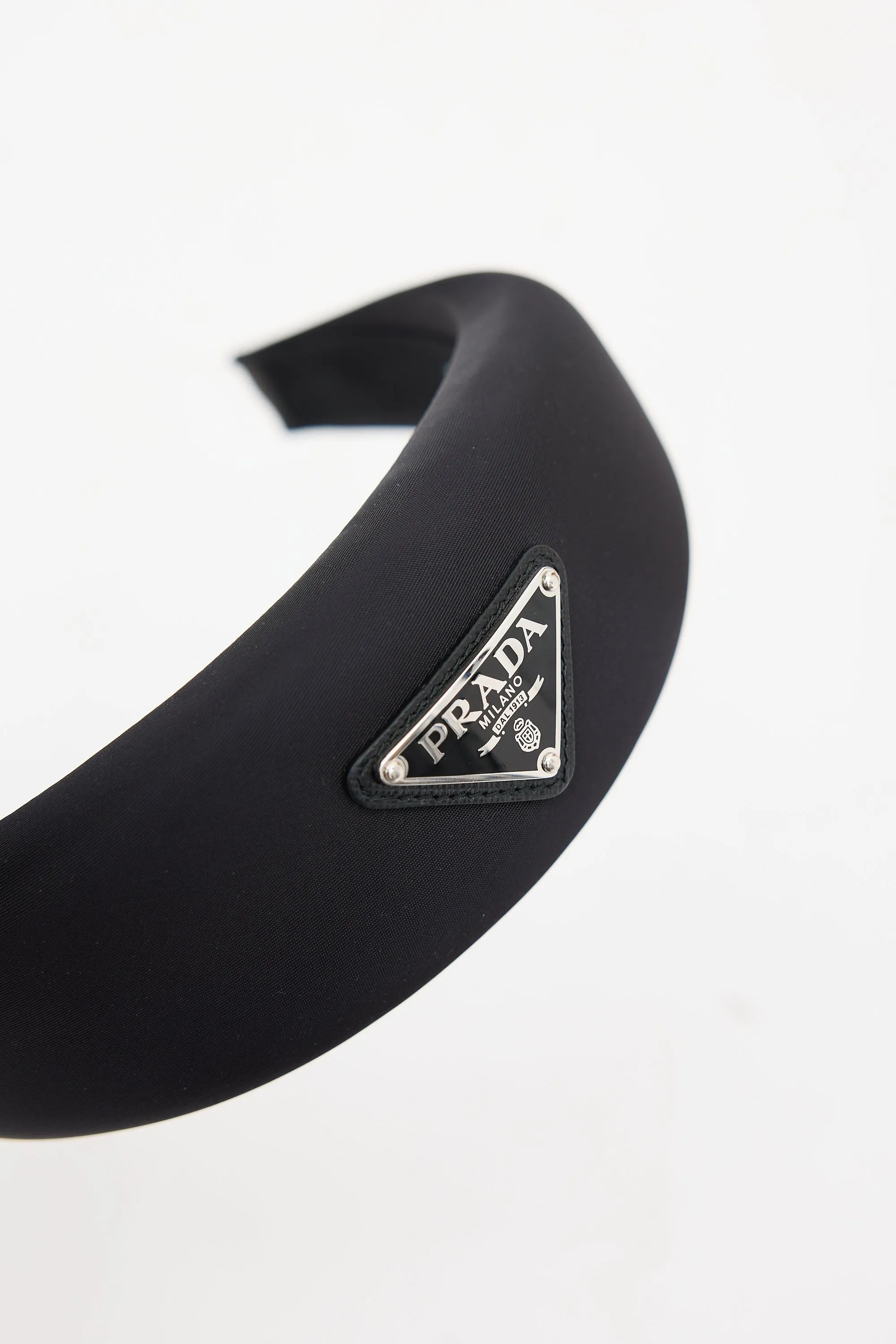 Black Re-Nylon Wide Logo Headband