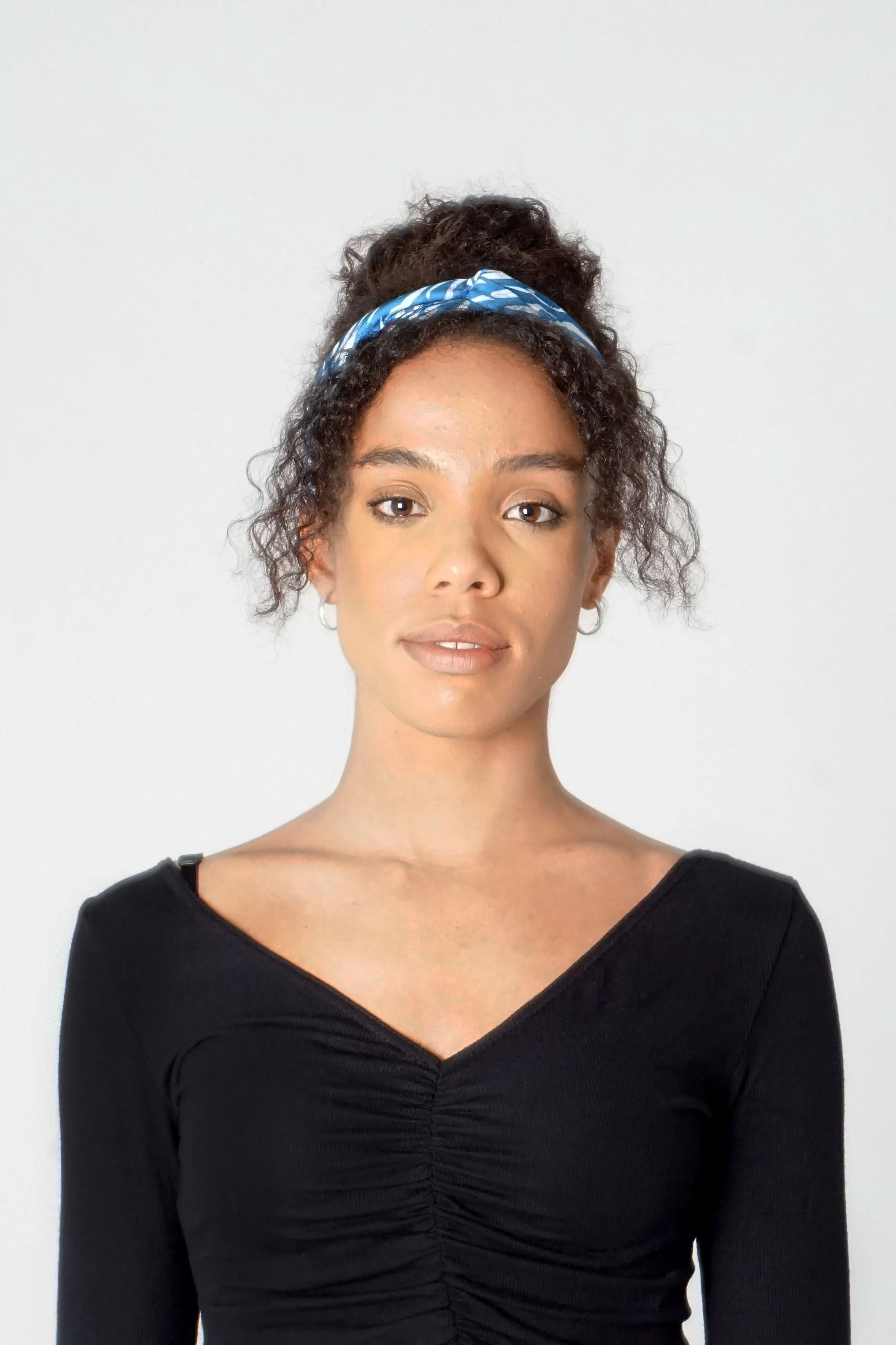 Blue Shima Print Twist Knot Headband