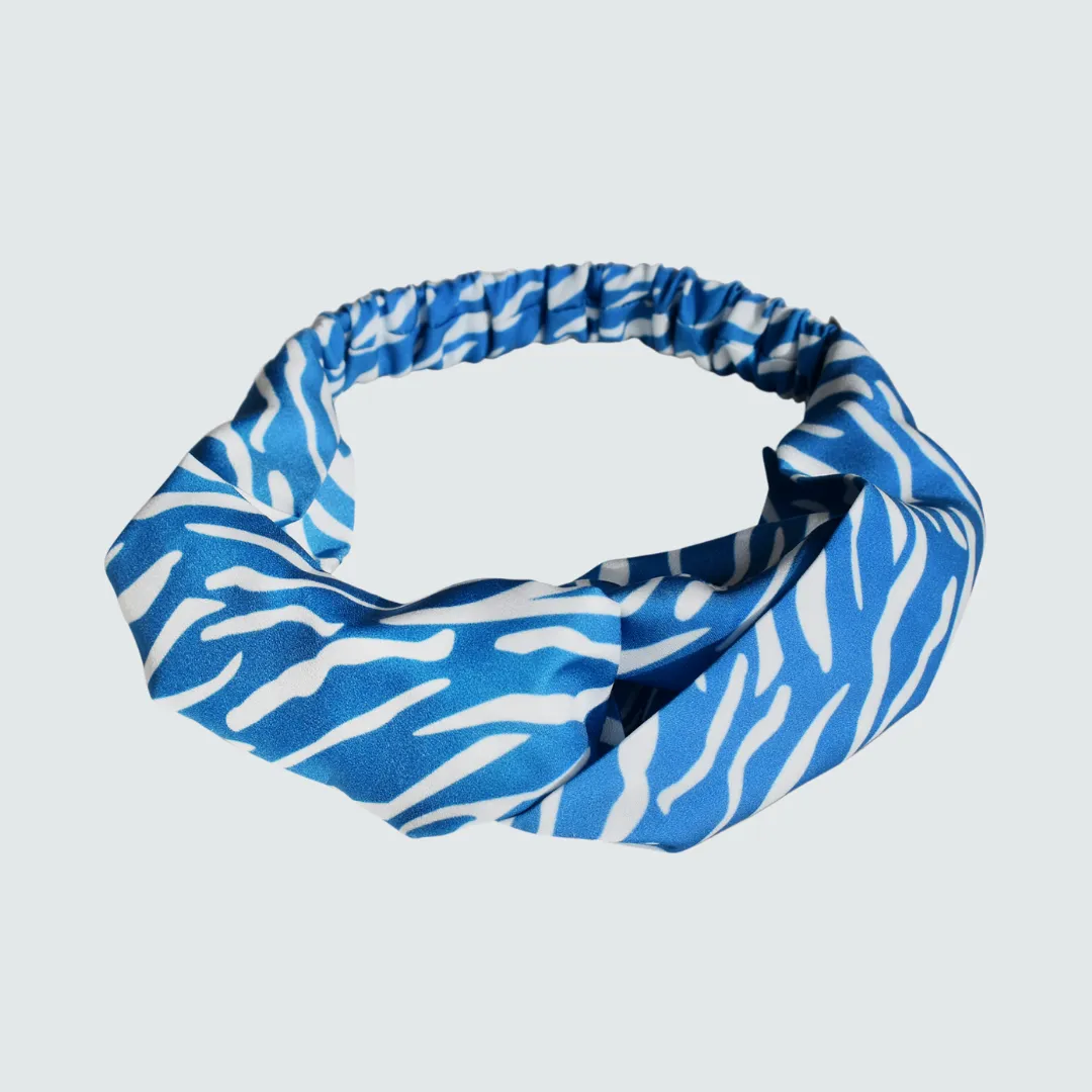 Blue Shima Print Twist Knot Headband