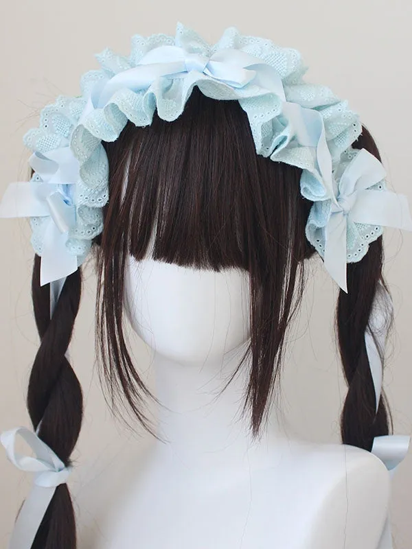 Cotton Lace Trim Bowknot Details Haiband