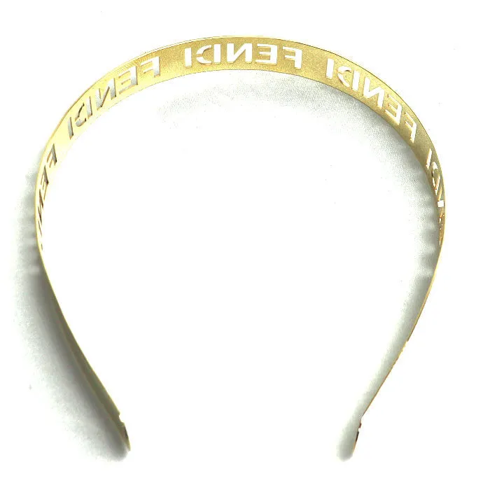 Fendi Logo Headband Gold Fashion Accessory