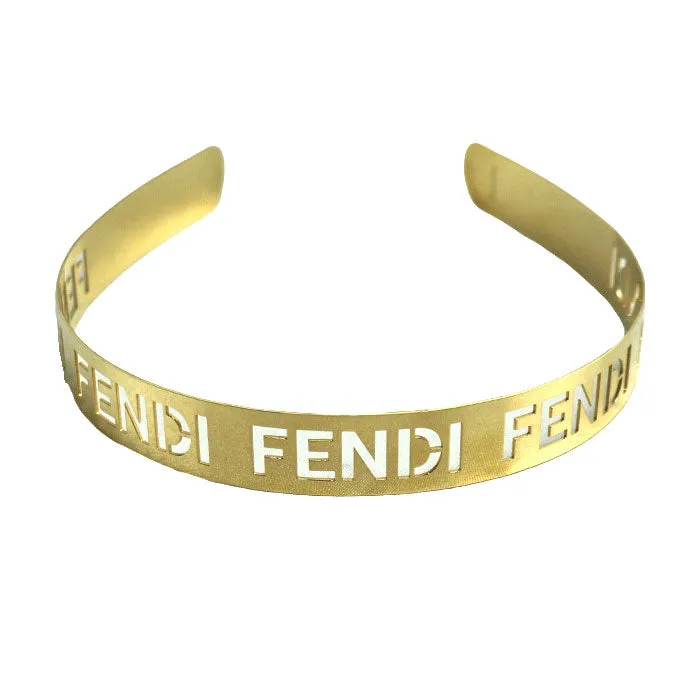 Fendi Logo Headband Gold Fashion Accessory