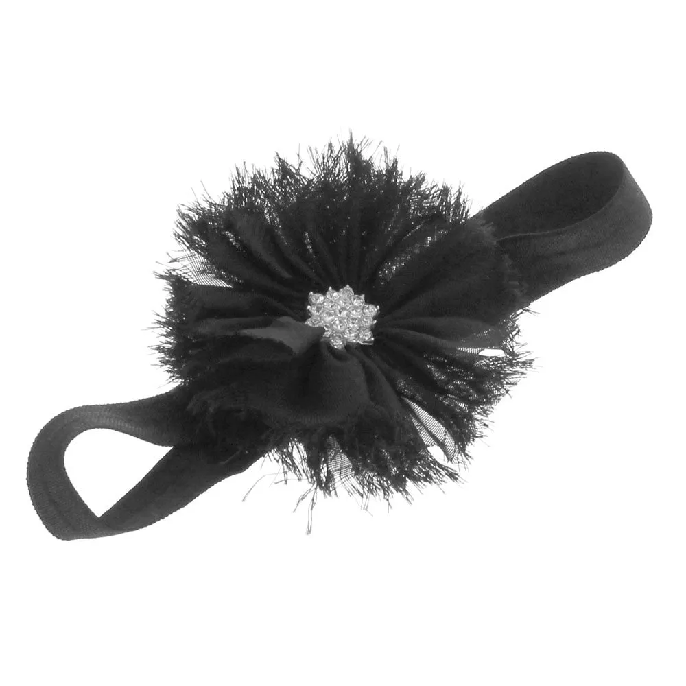 Girls Frayed Ballerina Flower Headband