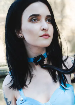Latex Choker with a Flower