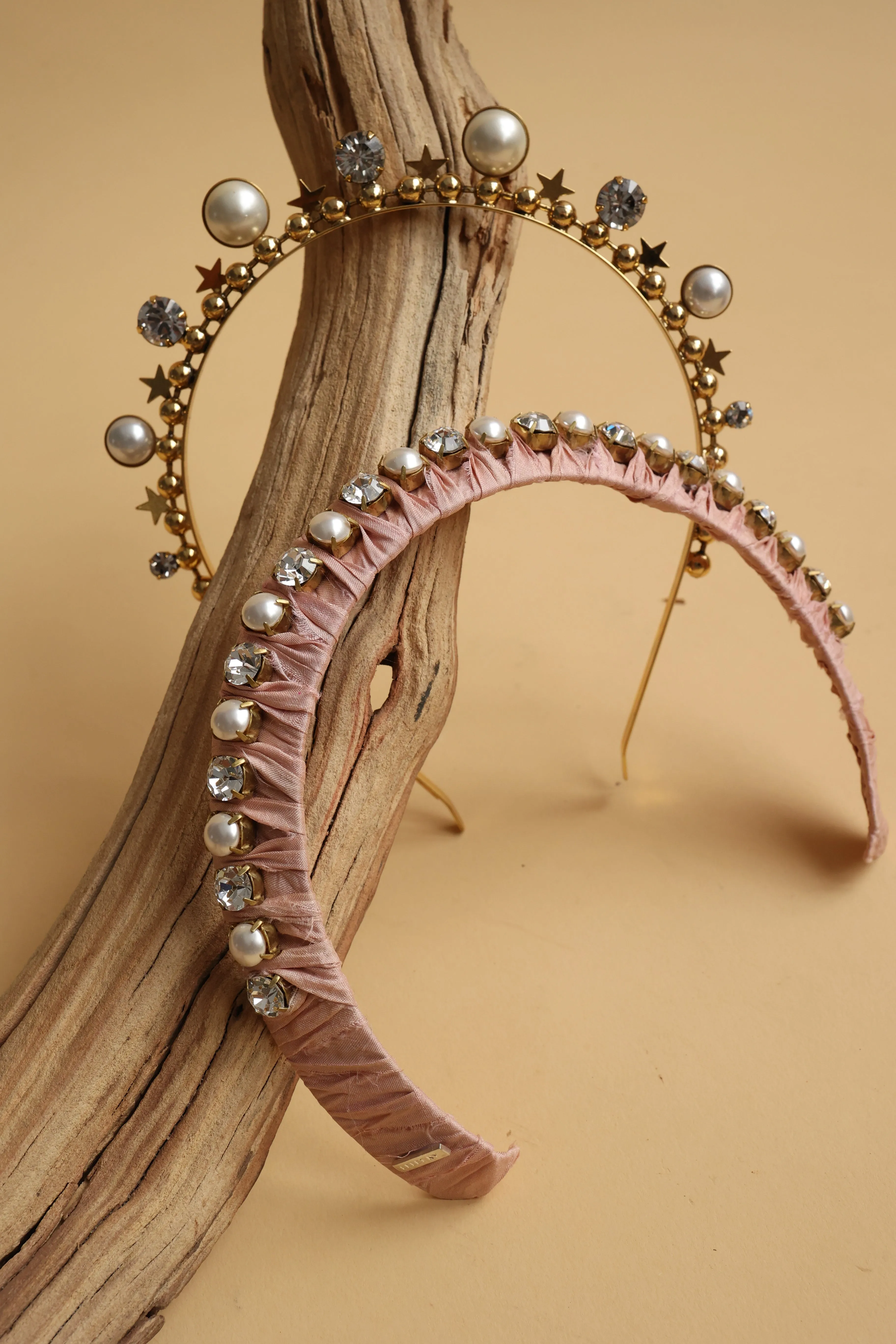 Lea Silk Pearl and Crystal Crown