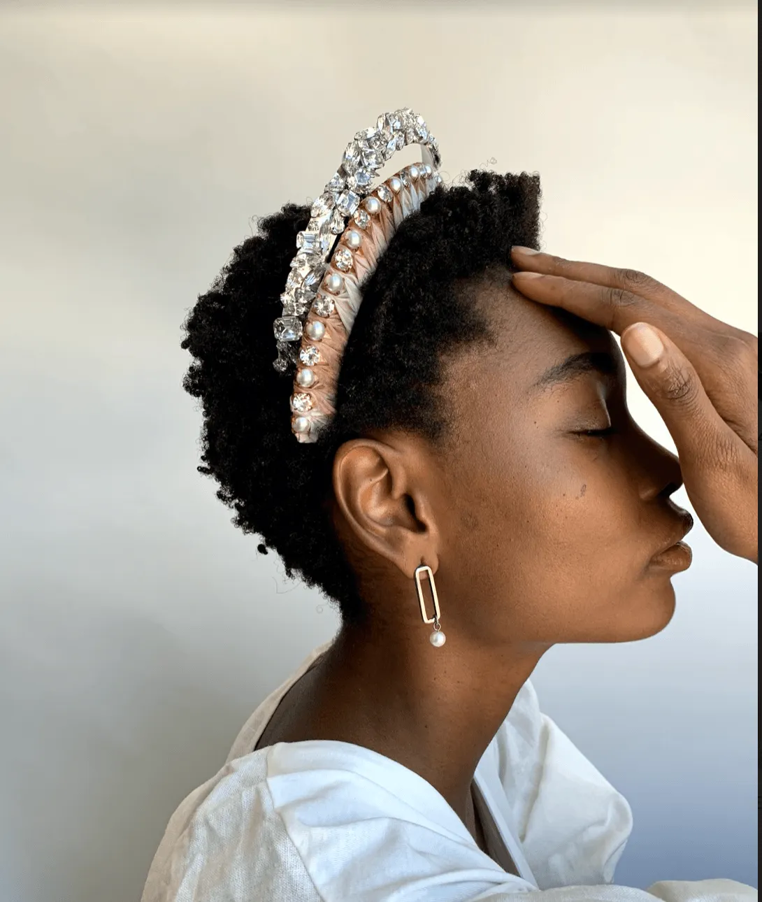 Lea Silk Pearl and Crystal Crown