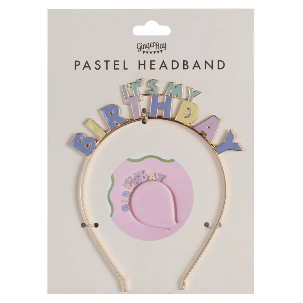 Pastel It's My Birthday Headband