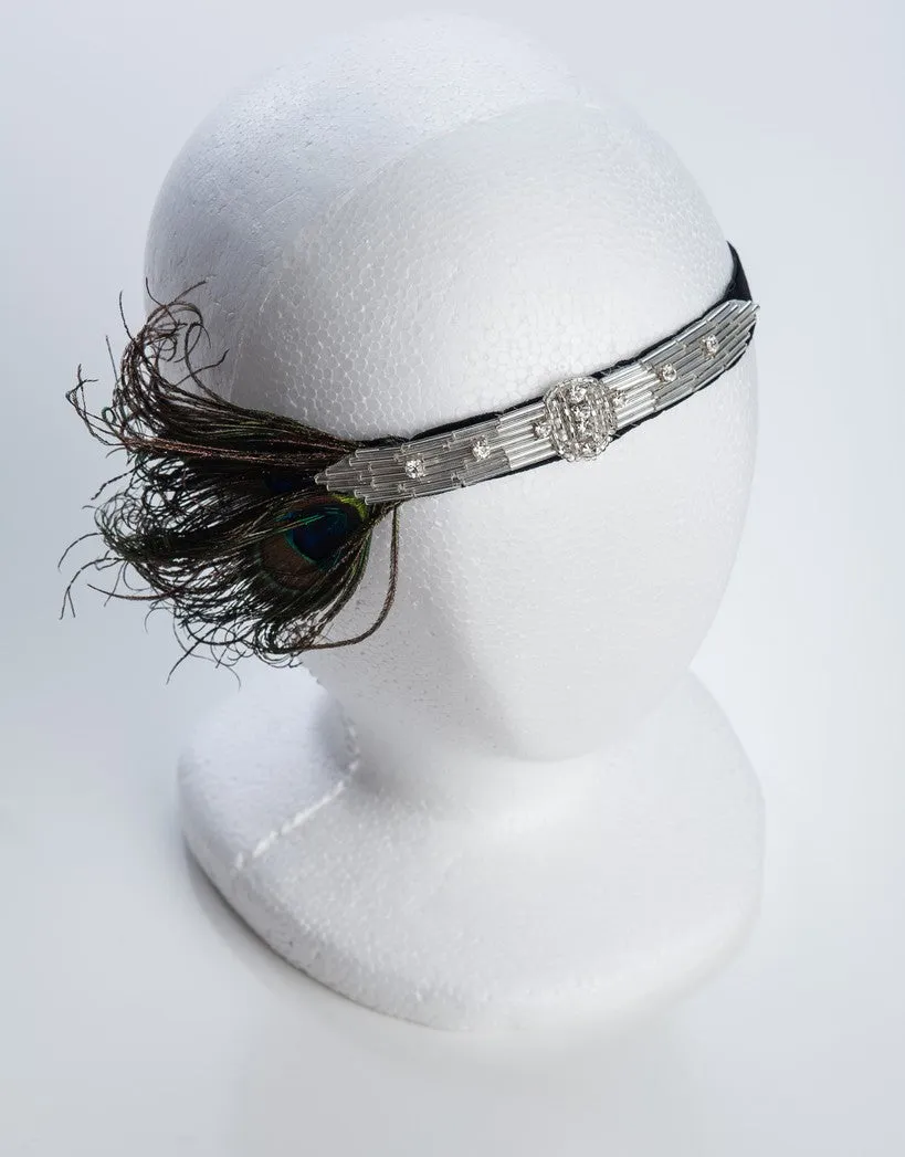 Peacock flapper headband
