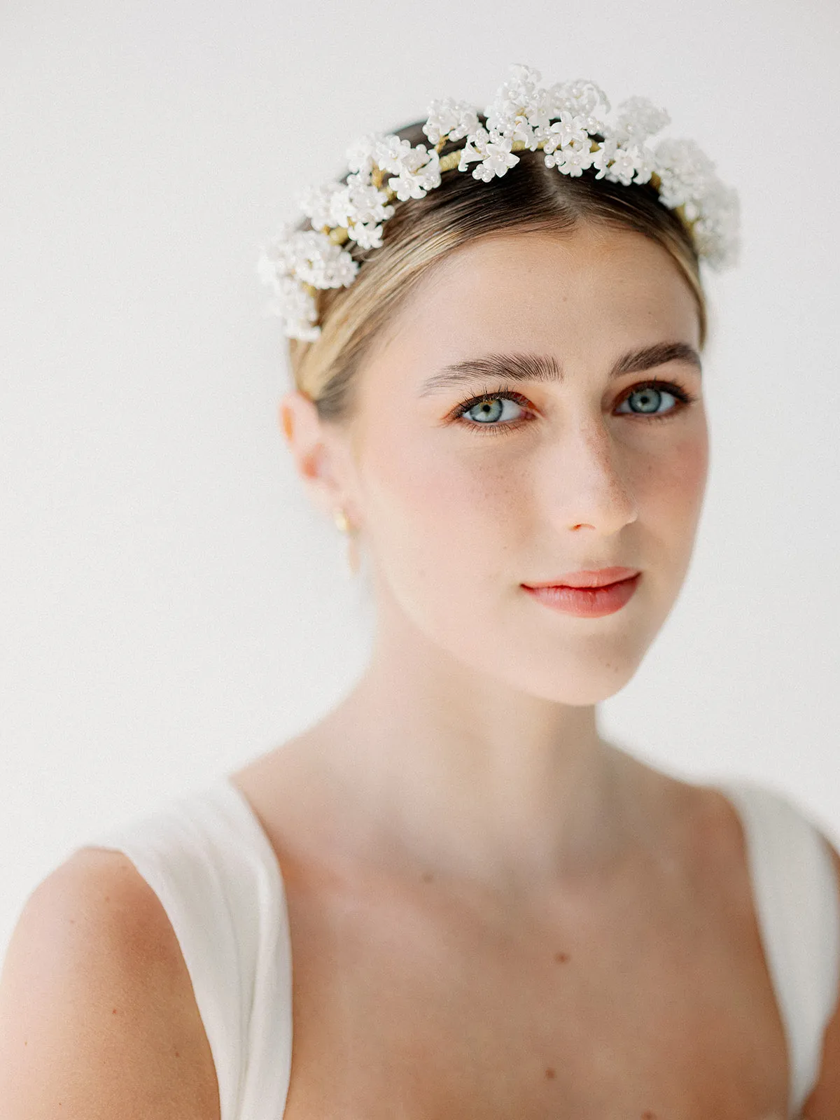 pearls and small flowers headband HALEINE - style 23010