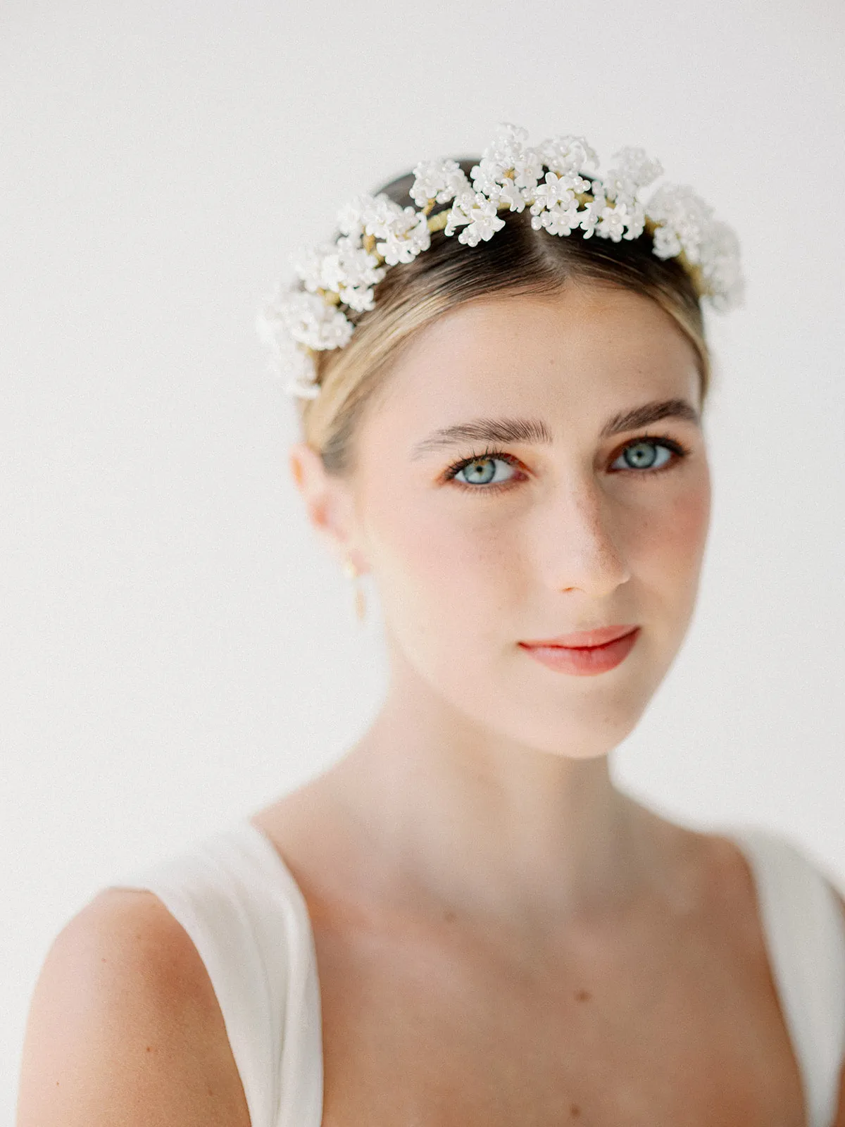 pearls and small flowers headband HALEINE - style 23010