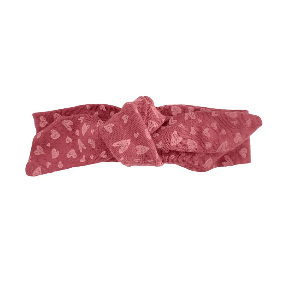 Polka Tots Full Sleeve Tshirt With Lounge Pants and head band - Dark Pink