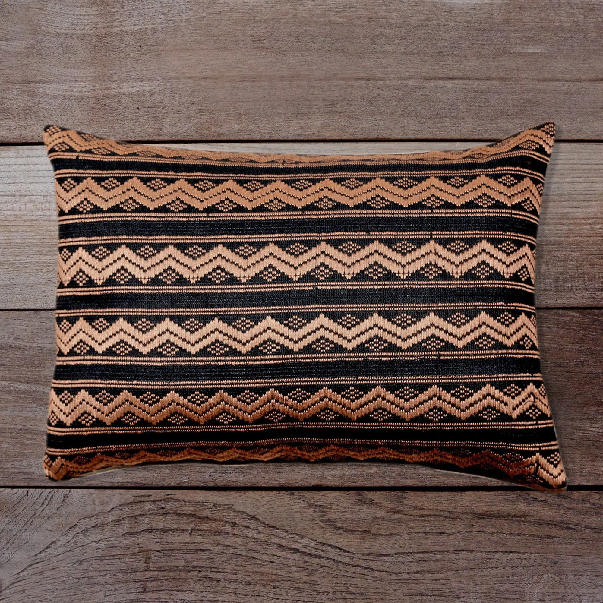 Songket Cushion Cover - Black and Copper