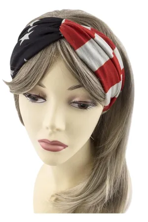 USA American Flag Womens Patriotic American Flag Campus Elastic Headband