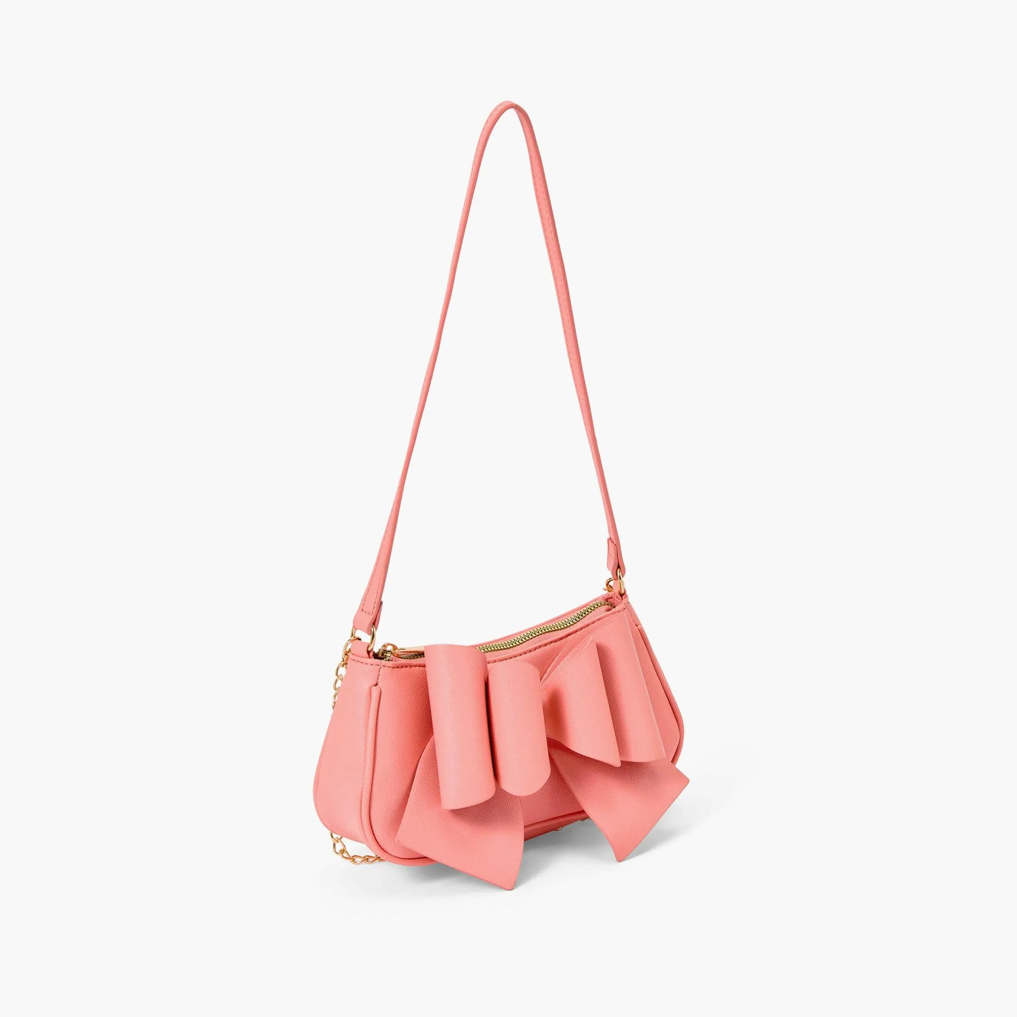 Vegan Bow Baguette Mini Crossbody Bag