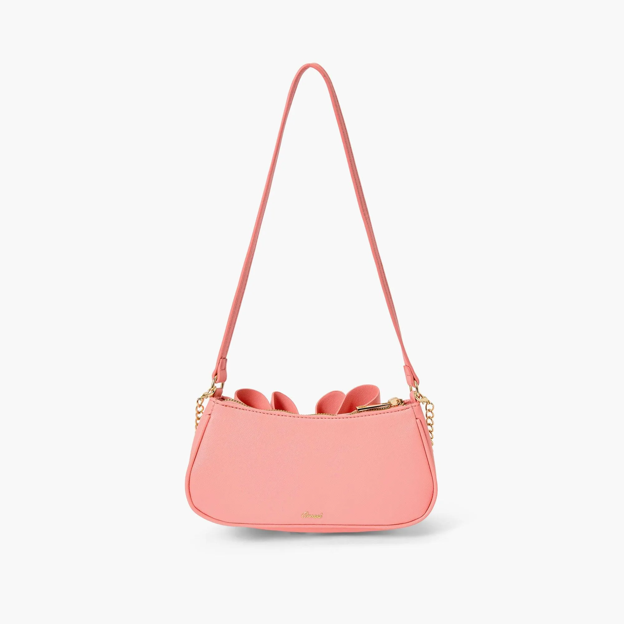 Vegan Bow Baguette Mini Crossbody Bag