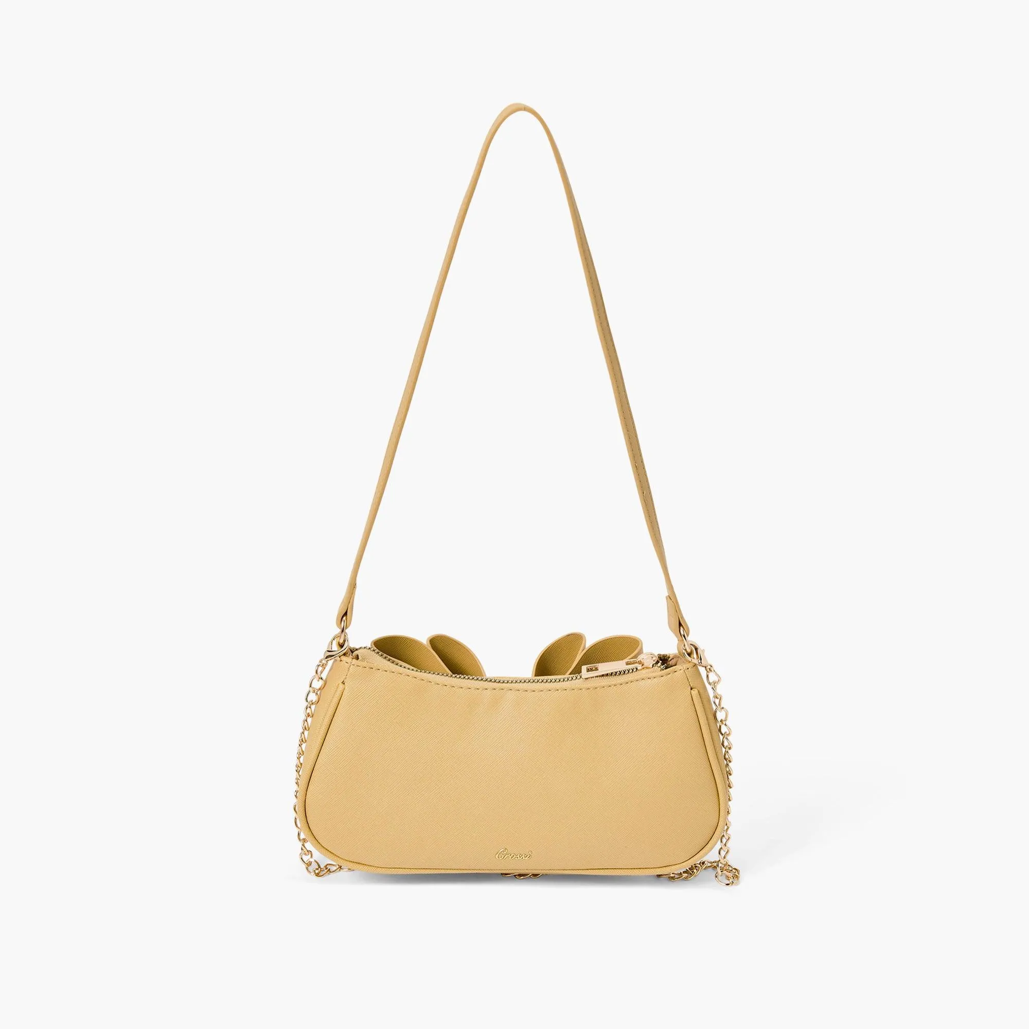 Vegan Bow Baguette Mini Crossbody Bag