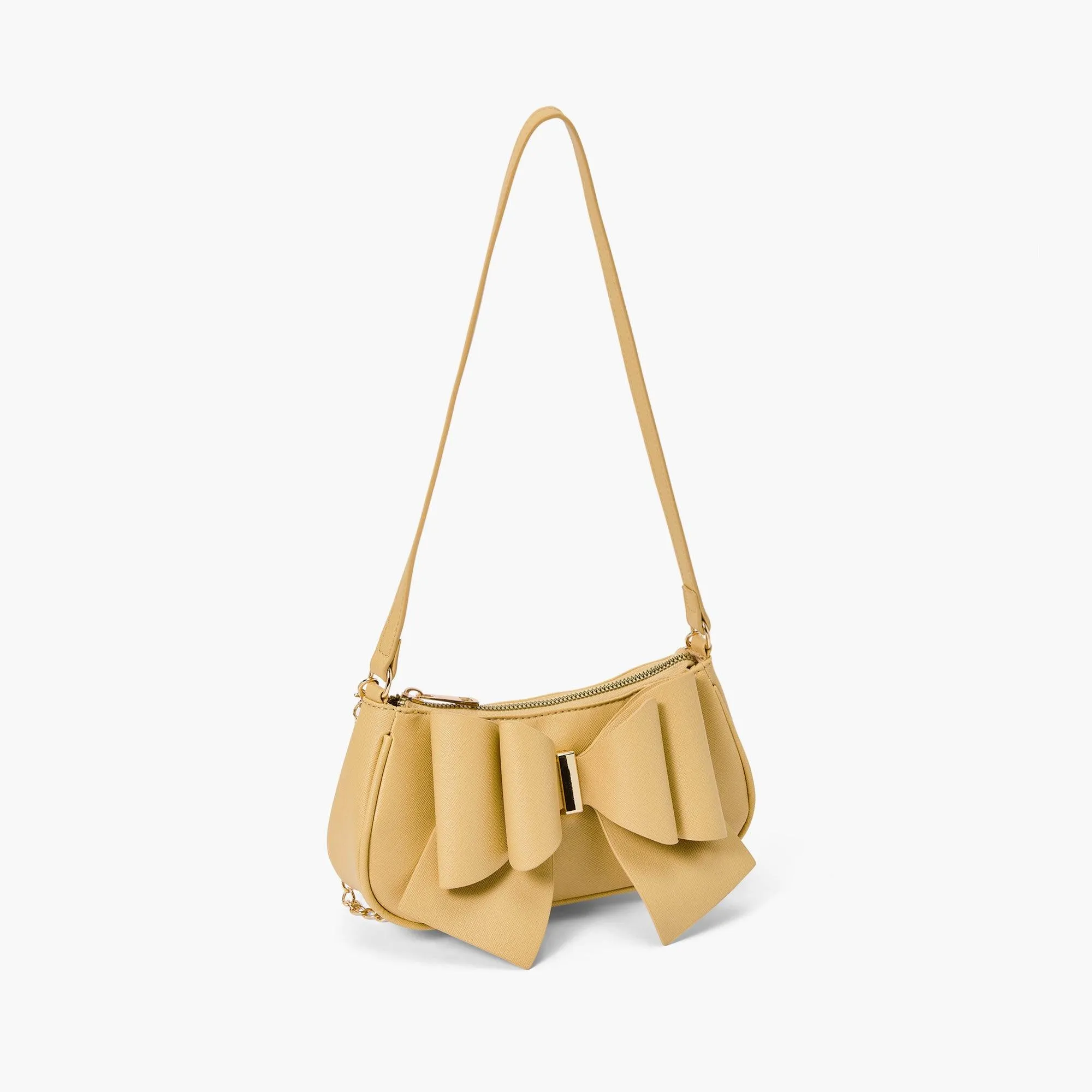 Vegan Bow Baguette Mini Crossbody Bag