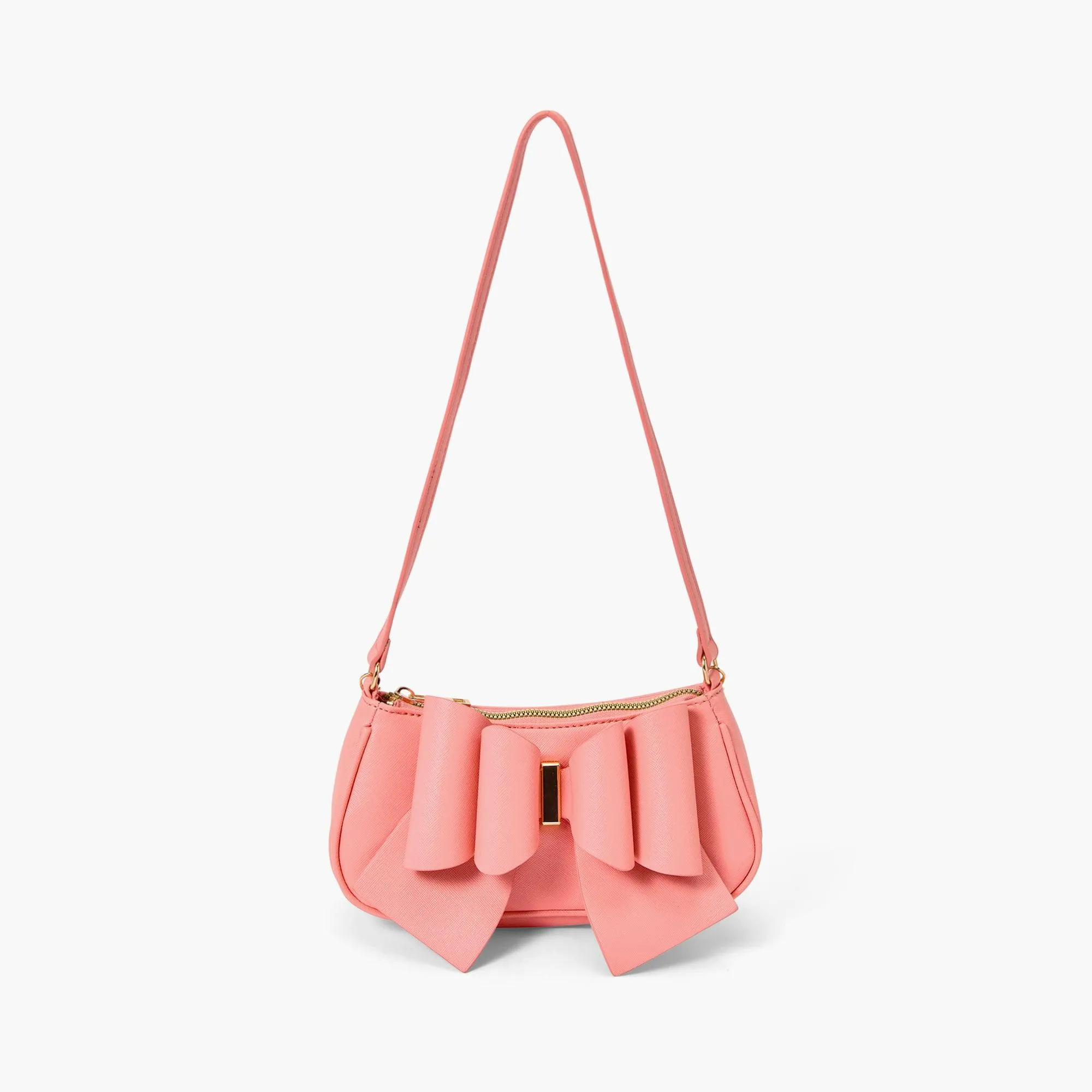 Vegan Bow Baguette Mini Crossbody Bag