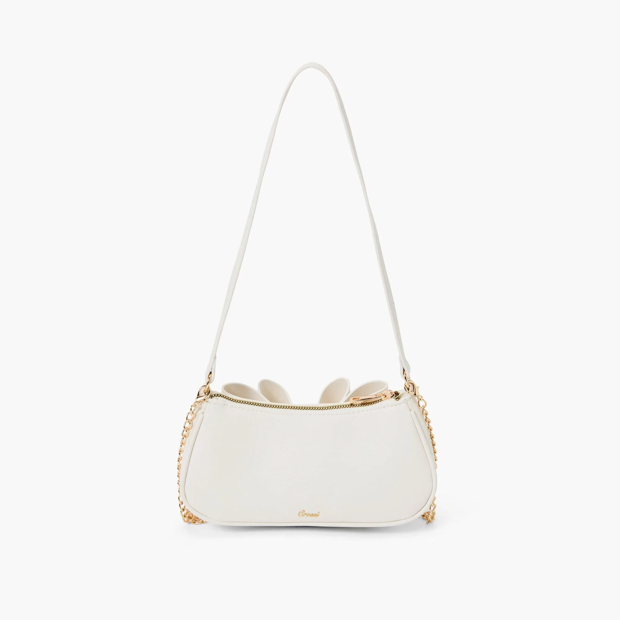 Vegan Bow Baguette Mini Crossbody Bag