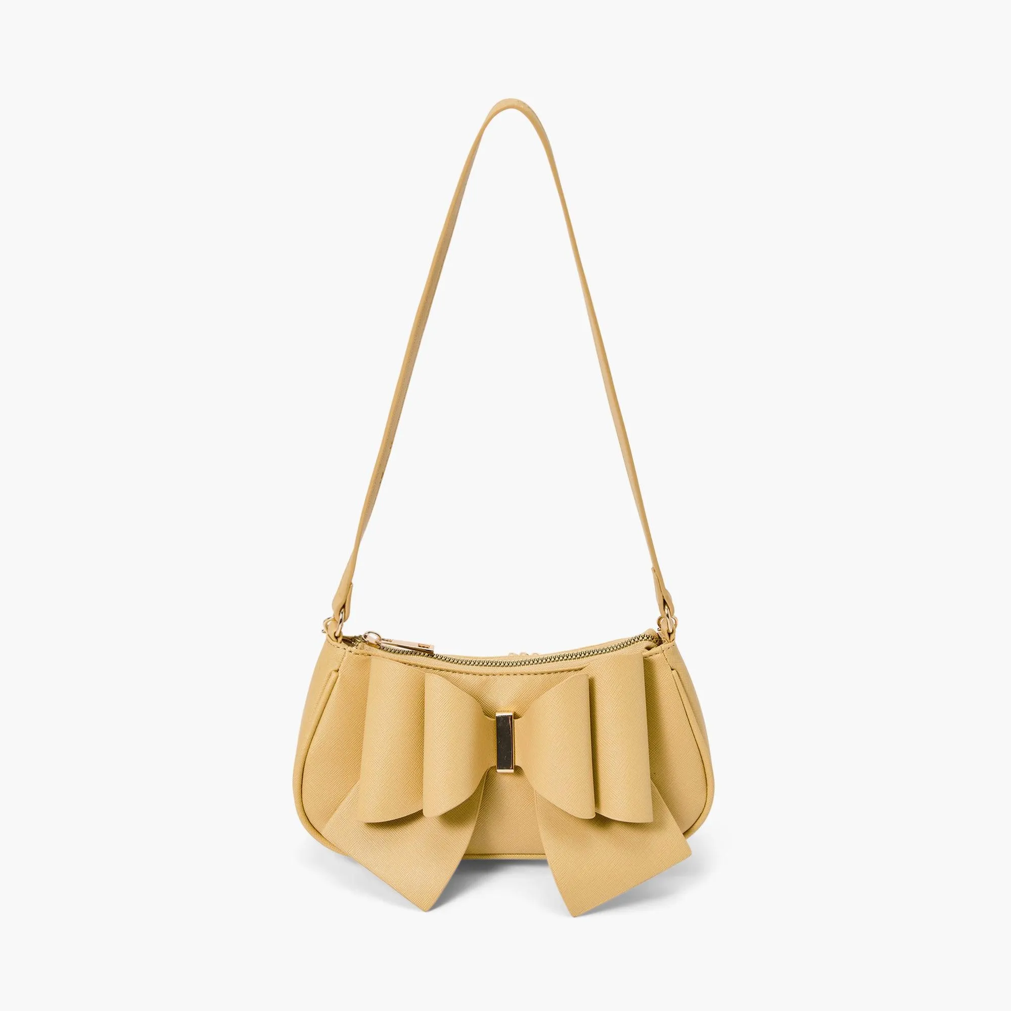 Vegan Bow Baguette Mini Crossbody Bag