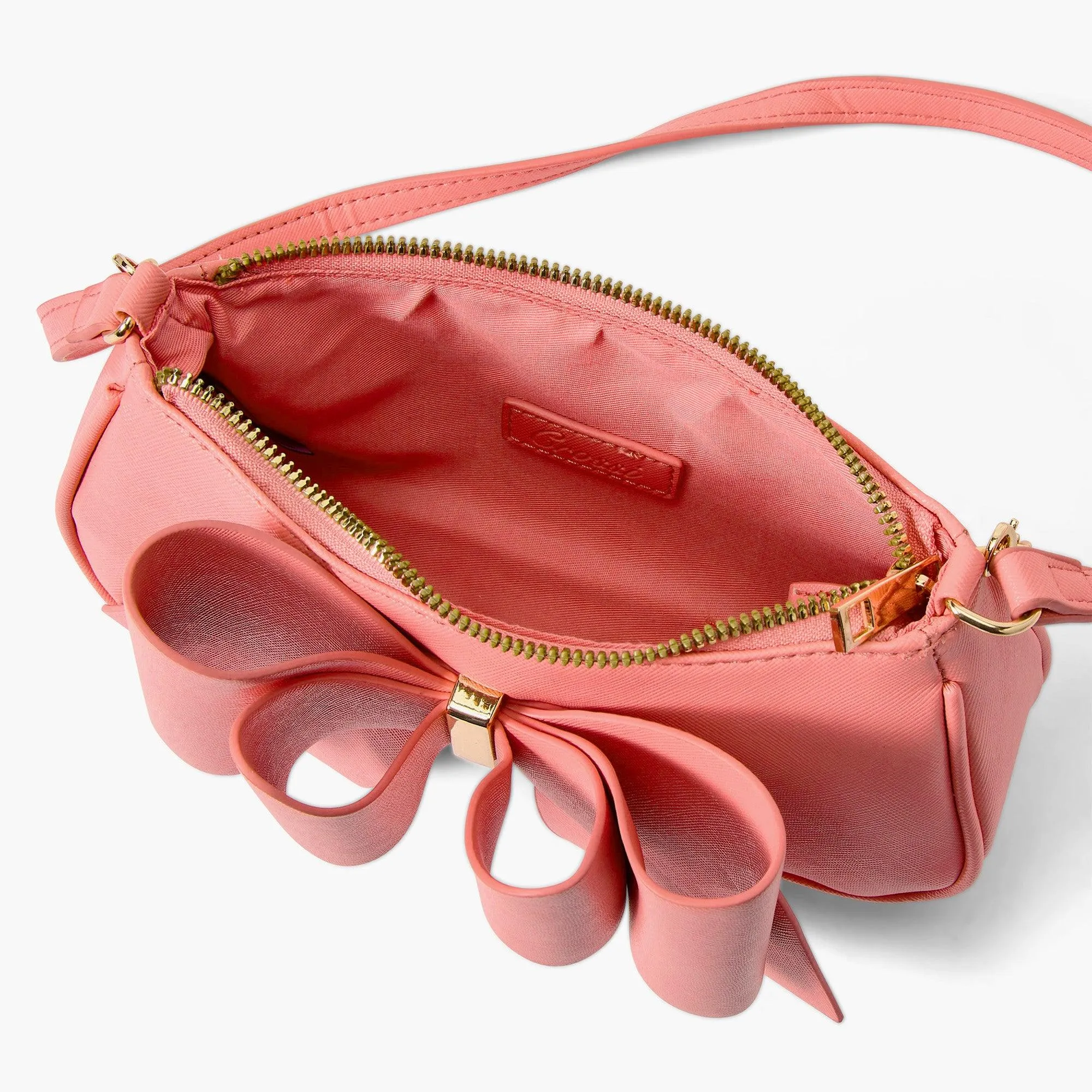 Vegan Bow Baguette Mini Crossbody Bag