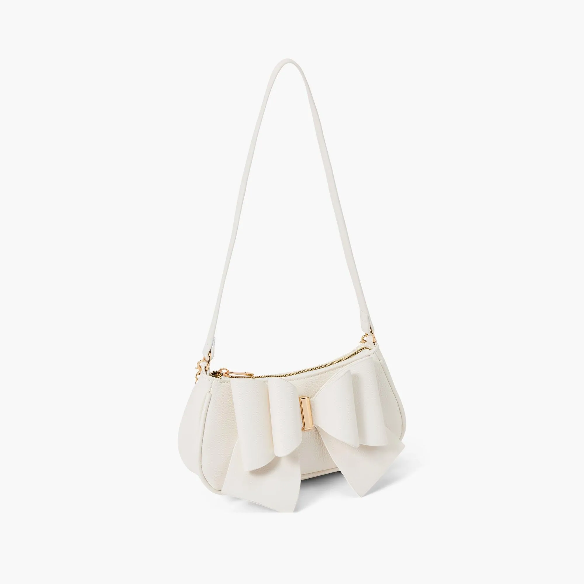 Vegan Bow Baguette Mini Crossbody Bag