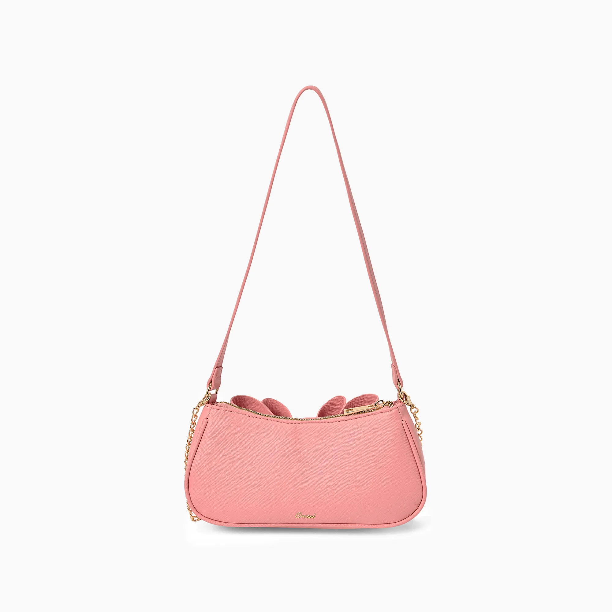 Vegan Bow Baguette Mini Crossbody Bag