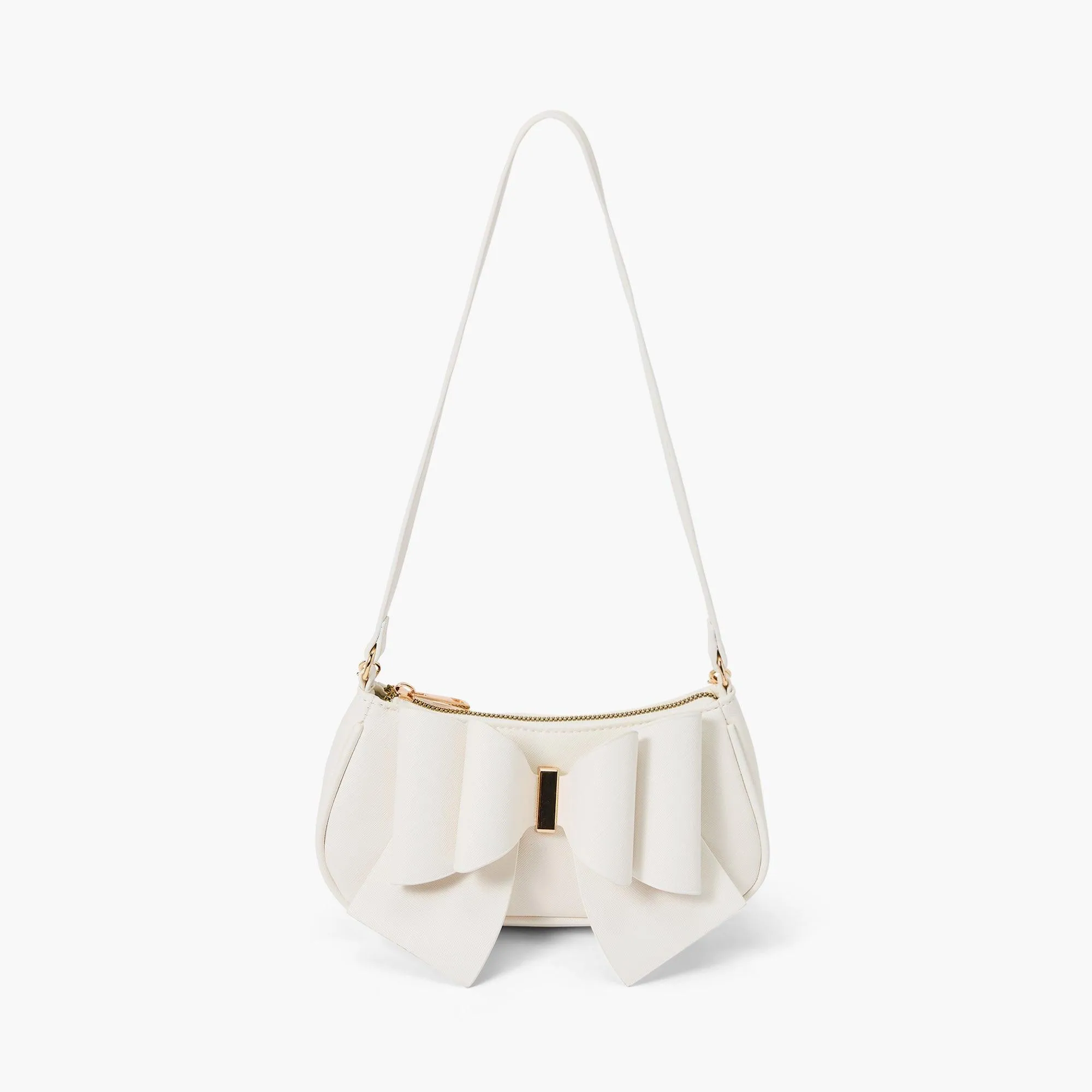 Vegan Bow Baguette Mini Crossbody Bag