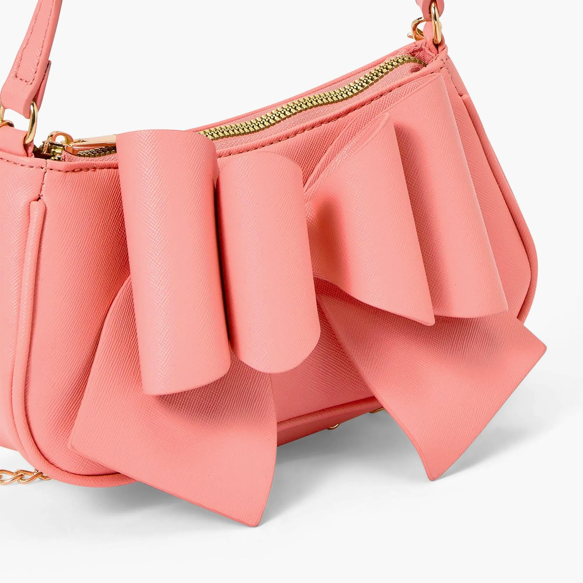 Vegan Bow Baguette Mini Crossbody Bag